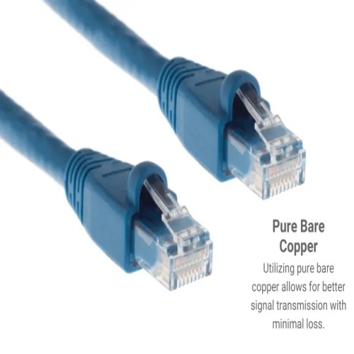 Cable PC6A-BL-03 Ethernet Patch Cable - Cat 6A, 3', PVC, 24 AWG, 500 Mhz, Blue