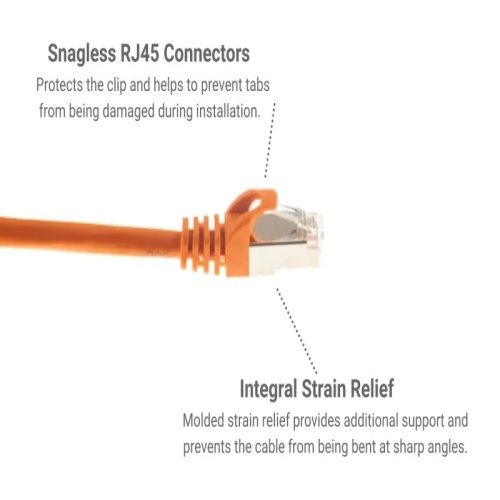 Cable PC6S-OR-04-EZ Ethernet Patch Cable - Cat 6, 4', PVC, 26 AWG, 550 Mhz, Orange