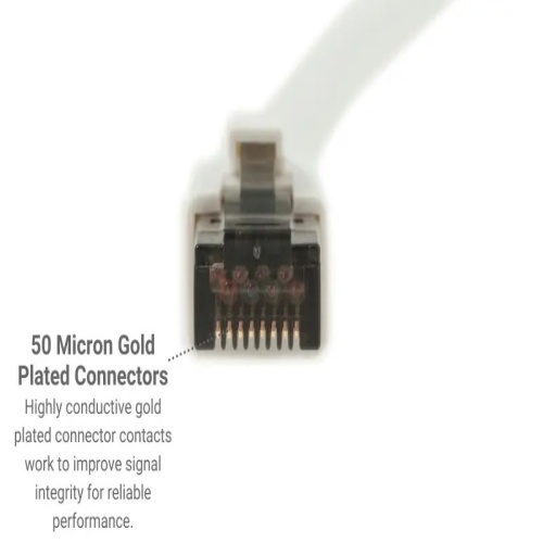 Cable PC8S-WH-0.5-EZ Ethernet Patch Cable - Cat 8, 0.5', PVC, 24 AWG, 2 Ghz, White