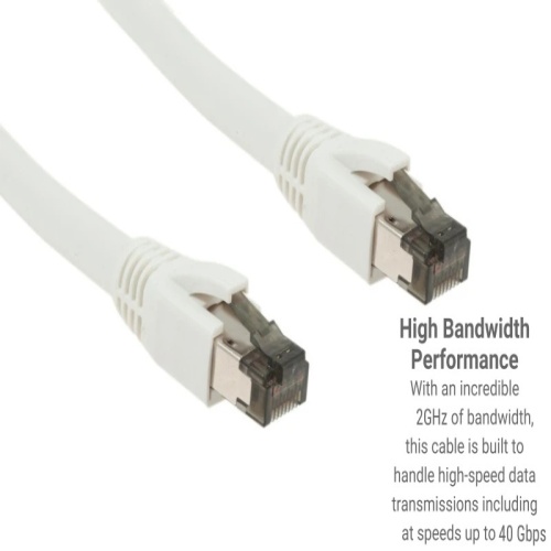 Cable PC8S-WH-0.5-EZ Ethernet Patch Cable - Cat 8, 0.5', PVC, 24 AWG, 2 Ghz, White