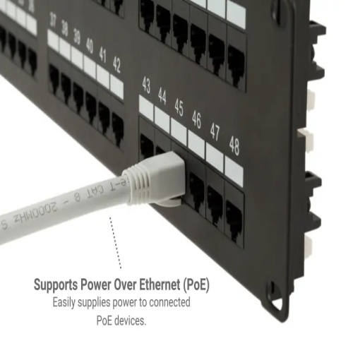 Cable PC8S-WH-0.5-EZ Ethernet Patch Cable - Cat 8, 0.5', PVC, 24 AWG, 2 Ghz, White