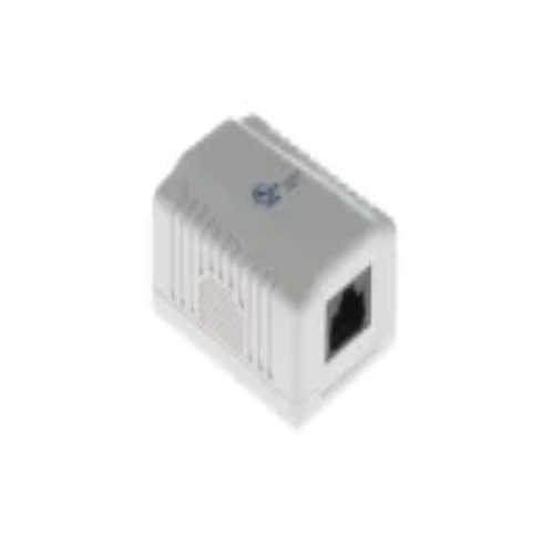 Cable RJ45SURFBOX-1-WH-110 - RJ45 Single Port Cat 5E Surface Mount Jack White, 110 Punch Down