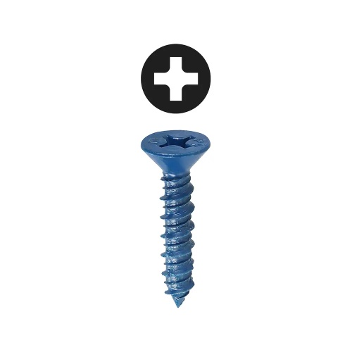 Dottie 14P334 - 1/4'' x 3-3/4'' Phillips Flat Head Concrete Screw Anchor, Carbon Steel