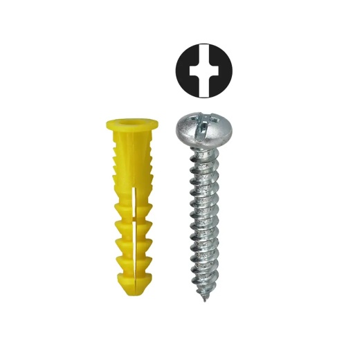 Dottie 2AK - #10 Yellow Wing Conical Anchor Kit w/ Pan Head Combo Drive Screws, Polyethylene