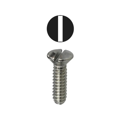 Dottie 414SS - #6-32 x 1/2'' Stainless Steel Slotted Oval Head Wall Plate Screw, Stainless Steel