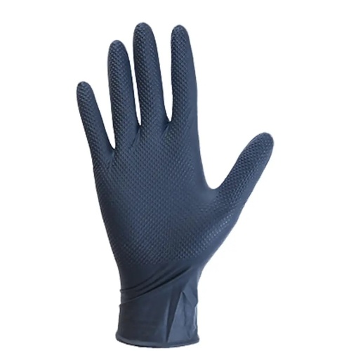 Dottie 8NG100L Diamond Texture Black Nitrile Disposable Gloves 8Mil (Large)