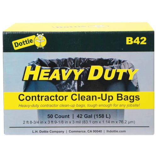 Dottie B42 - 42 Gal Contractor Clean-Up Bag, Low-Density Polyethylene