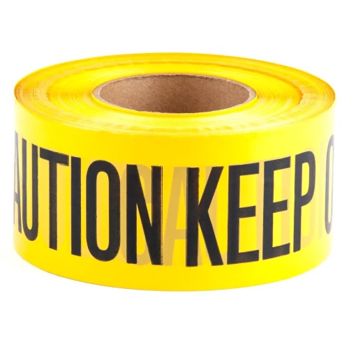 Dottie BT13X3 - 3'' x 300' Yellow Barricade Tape (Caution Keep Out), Polyethylene