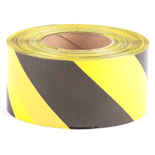 Dottie BT31 - 3'' X 1000' Barricade Tape (Alternating Stripes Black/Yellow), Polyethylene