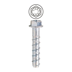 Dottie CSB12300 - 1/2'' x 3'' Hex Head Concrete Screw Bolt, Case Hardened Low Carbon Steel