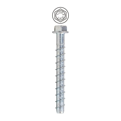 Dottie CSB12500 - 1/2'' x 5'' Hex Head Concrete Screw Bolt, Case Hardened Low Carbon Steel