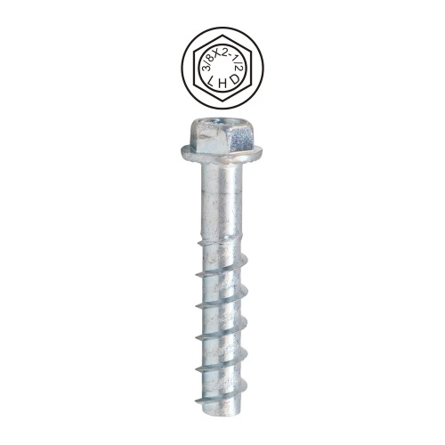 Dottie CSB38212 - 3/8'' x 2-1/2'' Hex Head Concrete Screw Bolt, Case Hardened Low Carbon Steel