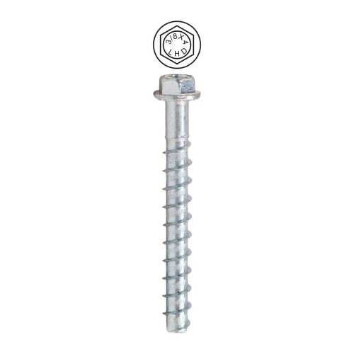Dottie CSB38400 - 3/8'' x 4'' Hex Head Concrete Screw Bolt, Case Hardened Low Carbon Steel