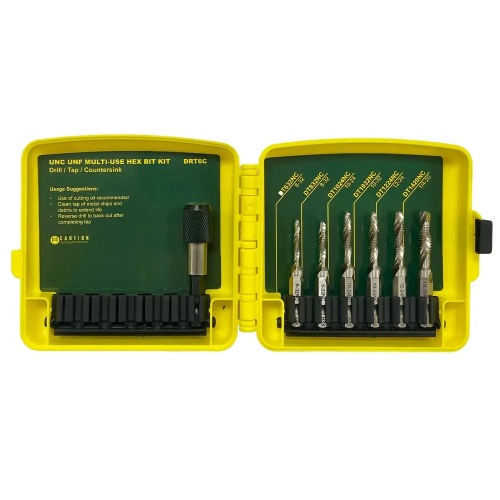Dottie DRT6C - 6 Pc Drill & Tap Bit Kit, M2 High Speed Steel