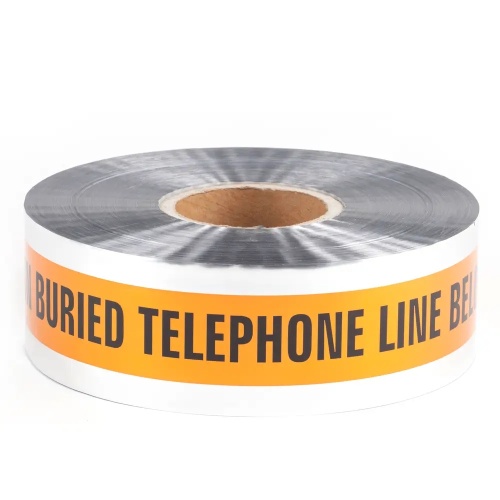 Dottie DU05 - 3'' x 1000' Orange Detectable Tape (Caution Buried Telephone Line Below), Foil Bonded Polyethylene