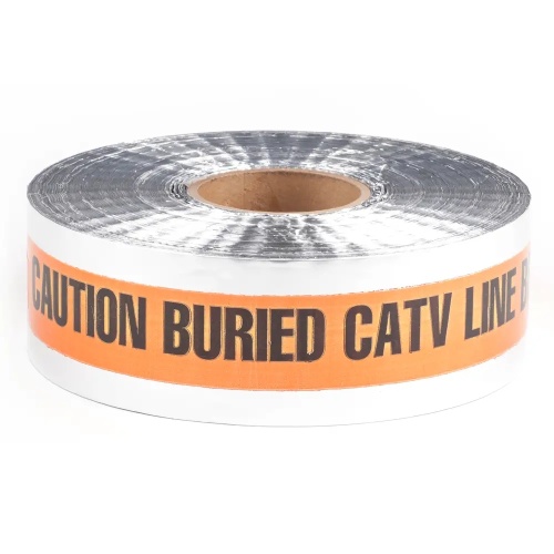 Dottie DU08 - 3'' x 1000' Orange Detectable Tape (Caution Buried CATV Line Below), Foil Bonded Polyethylene