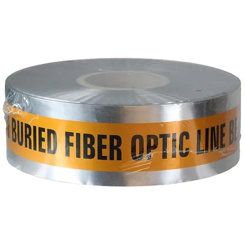 Dottie DU10 - 3'' x 1000' Orange Detectable Tape (Caution Buried Fiber Optic Line Below), Foil Bonded Polyethylene