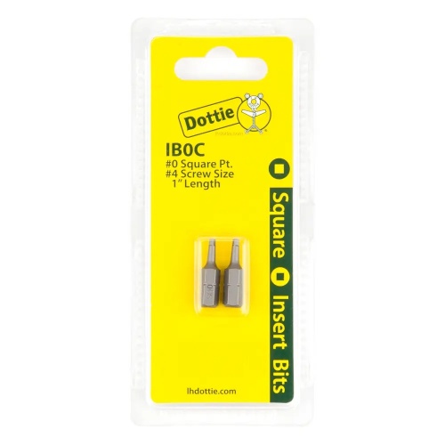 Dottie IB0C - #0 x 1'' Square Drive Insert Bit (Carded)