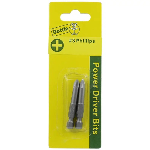Dottie IB3PXC - #3 x 3'' Phillips Power Bit (Carded), S2 Carbon Steel