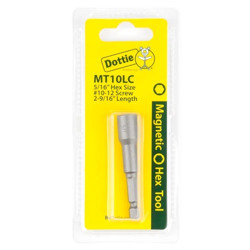 Dottie MT10LC - 5/16'' x 2-9/16'' Magnetic Nut Driver (Carded), S2 Steel