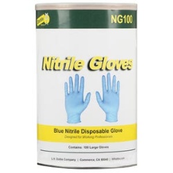 Dottie NG100X - Blue Nitrile Disposable Gloves (Large), Nitrile