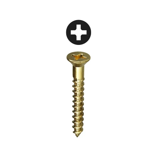 Dottie PHFWB82 - #8 x 2'' Phillips Flat Head Brass Wood Screw, Brass
