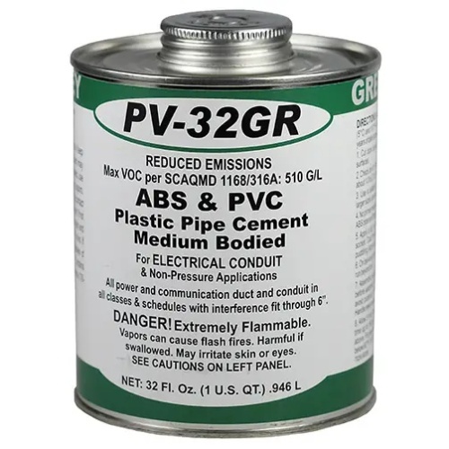 Dottie PV32GR - Gray ABS & PVC Cement (Quart)