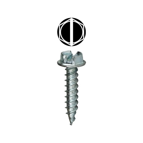 Dottie SP834TP1K - #8 x 3/4'' Slotted Hex Washer Head Metal Piercing Screw (1000pc Tuff Pail), Carbon Steel