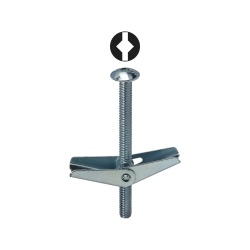 Dottie TB82DS - 1/8'' x 2'' Square/Slotted Mushroom Head Toggle Bolt, Carbon Steel