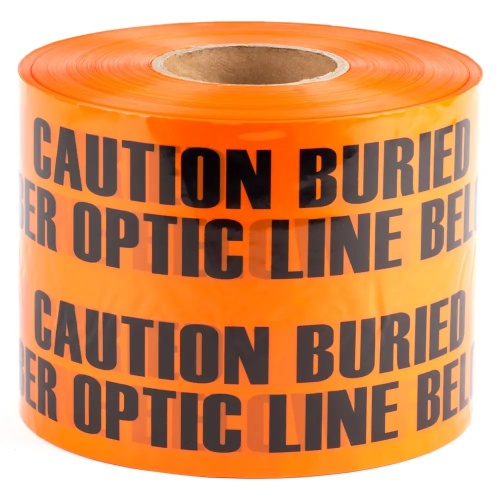 Dottie UT47D - 6'' X 1000' Orange Underground Tape (Caution Buried Fiber Optic Line Below), Polyethylene