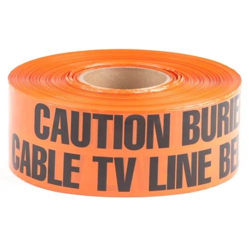 Dottie UT4D - 3'' x 1000' Orange Underground Tape (Caution Buried Cable TV Line Below), Polyethylene