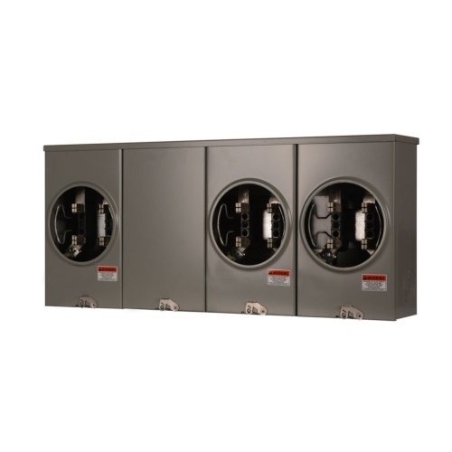 Eaton 1007701CH - Meter Socket, 200 Amp, Single Phase, 600 VAC, 4 Jaws, 3 Sockets