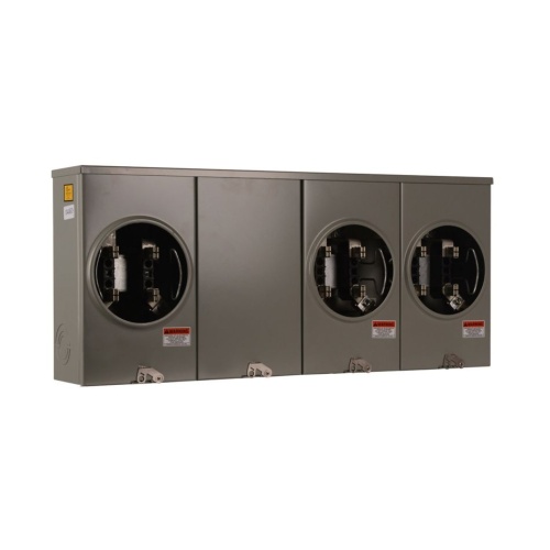 Eaton 1007701CH - Meter Socket, 200 Amp, Single Phase, 600 VAC, 4 Jaws, 3 Sockets