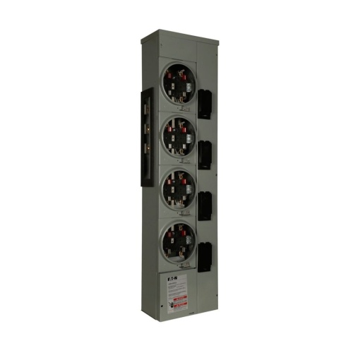 Eaton 1MM412RRLB - Meter Stack, 200 Amp, Single Phase In, Single Phase Out, 120/240 VAC, 4 Jaws, 4 Sockets