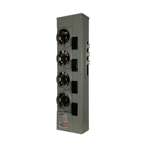 Eaton 1MM412RRLB - Meter Stack, 200 Amp, Single Phase In, Single Phase Out, 120/240 VAC, 4 Jaws, 4 Sockets