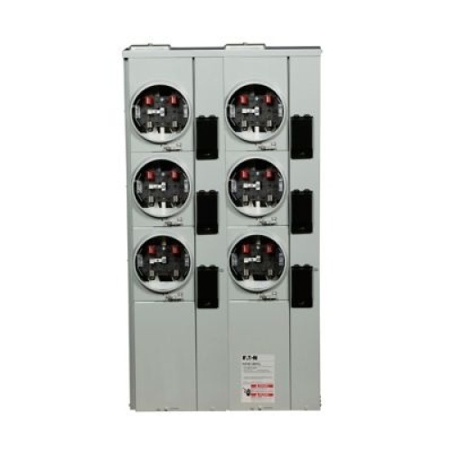Eaton 1MP6126RRL - Meter Pack, 125 Amp, Single Phase In, Single Phase Out, 120/240 VAC, 5 Jaws, 6 Sockets