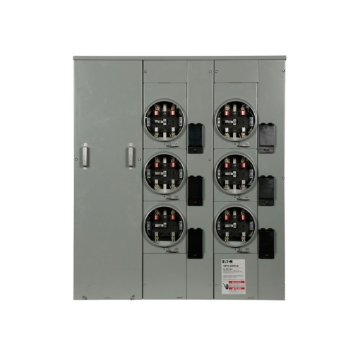 Eaton 1MP6126RRLBCPS - Meter Pack, 125 Amp, Single Phase In, Single Phase Out, 120/240 VAC, 5 Jaws, 6 Sockets