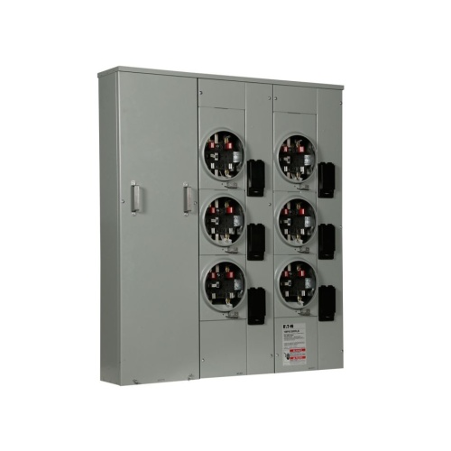 Eaton 1MP6126RRLBCPS - Meter Pack, 125 Amp, Single Phase In, Single Phase Out, 120/240 VAC, 5 Jaws, 6 Sockets