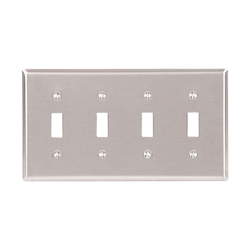 Eaton 93074-BOX - Toggle Wallplate, Stainless Steel