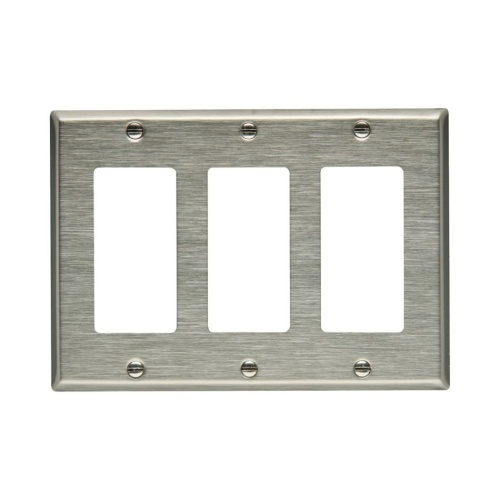 Eaton 93403-BOX - Decorator/GFCI Wallplate, Stainless Steel