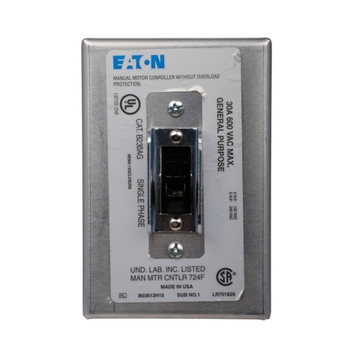 Eaton B230AG NEMA Manual Starter, 20 Amp, 600 Volt Coil