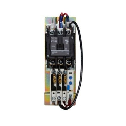 Eaton B27SRC25T2P4 - Non-Reversing Starter - Single Phase - 50/60 Hz - 25 Amp - Open W/ DIN Rail Mounting Adapter - 24 VAC Coil - 24 VAC Coil