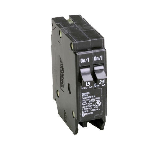 Eaton BD1525 Thermal Magnetic Circuit Breaker - 120 Max Volt 15 Amp, 25 Amp