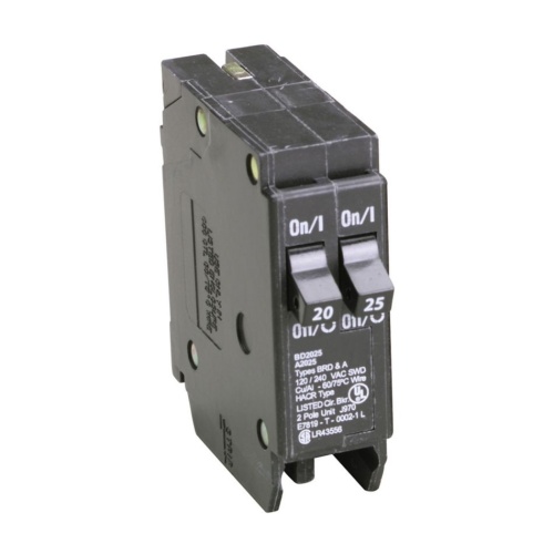 Eaton BD2025 Thermal Magnetic Circuit Breaker - 120 Max Volt 20 Amp, 25 Amp