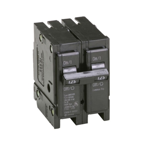 Eaton BR2125 Thermal Magnetic Circuit Breaker, 240 Max Volt, 125 Amp, Two Pole