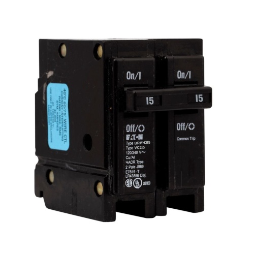 Eaton BRHH215 Thermal Magnetic Circuit Breaker - 240 Max Volt 15 Amp