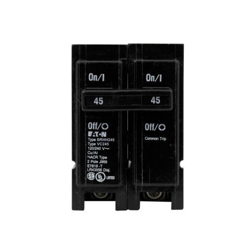 Eaton BRHH245 Thermal Magnetic Circuit Breaker - 240 Max Volt 45 Amp