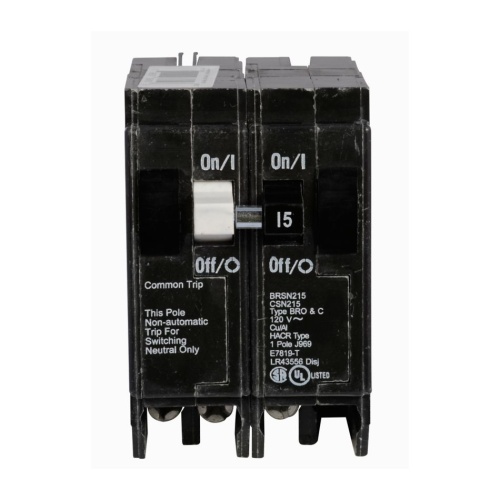 Eaton BRSN215 Thermal Magnetic Circuit Breaker - 120 Max Volt 15 Amp