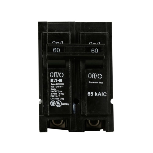Eaton BRX260 Thermal Magnetic Circuit Breaker - 240 Max Volt 60 Amp