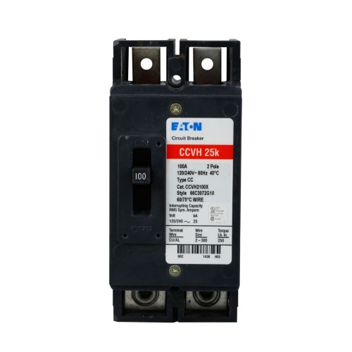 Eaton CCVH2100X Main Breaker, 240 Max Volt, 100 Amp, Two Pole